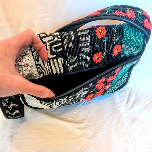 Staud Black Patchwork Muti-pattern Tommy Beaded Bag - Picture 5 of 15